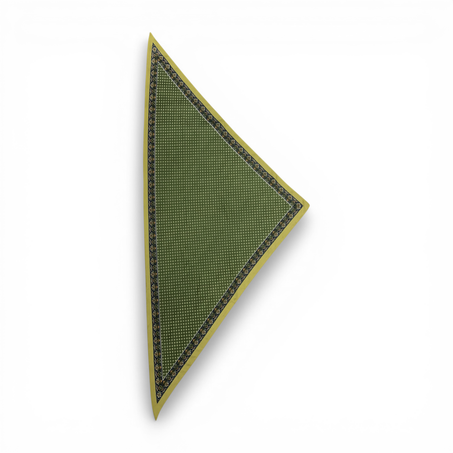 Silky Dotted Triangle Scarf in Green