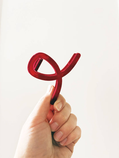 Red Velvet Loop Jaw Clip