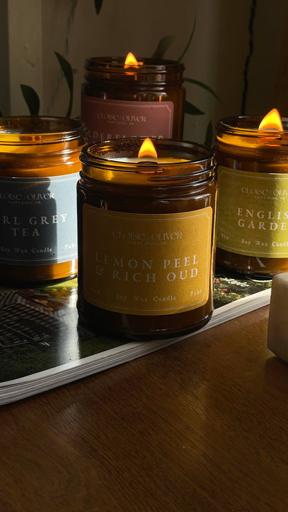 Lemon Peel and Rich Oud Scented Candle