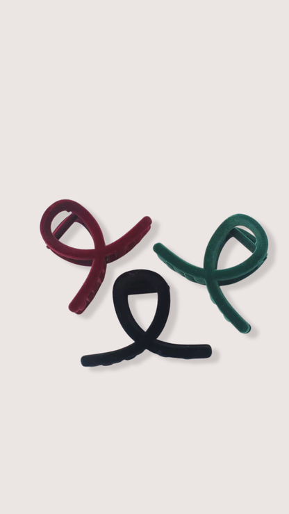 Red Velvet Loop Jaw Clip