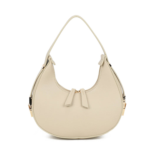 Half Moon Shoulder Bag in Beige