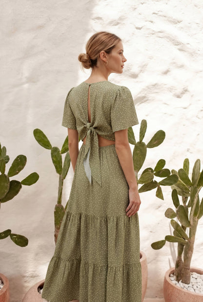 Melina Polka-Dot Maxi Dress
