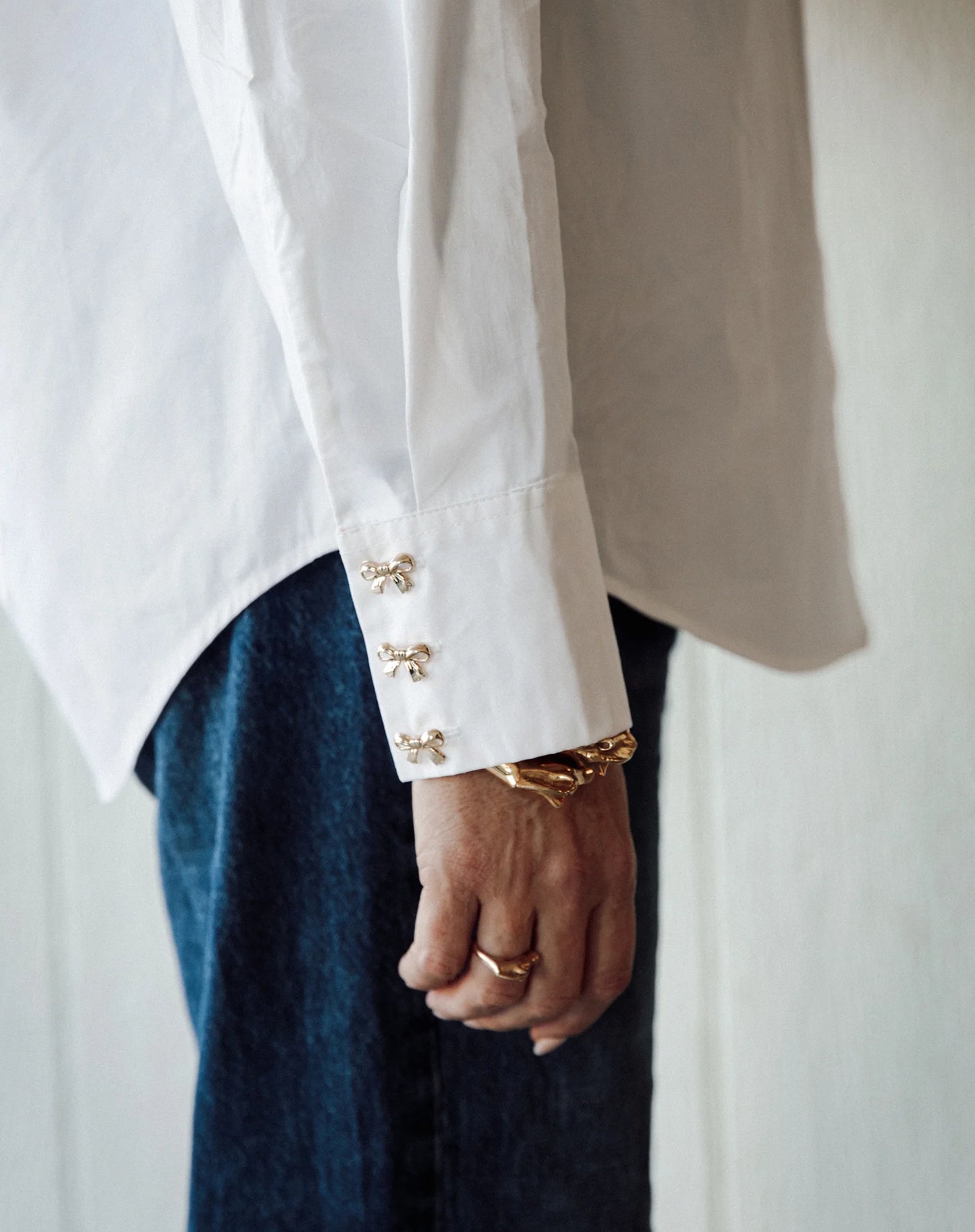 Poplin Bow Button Up Shirt