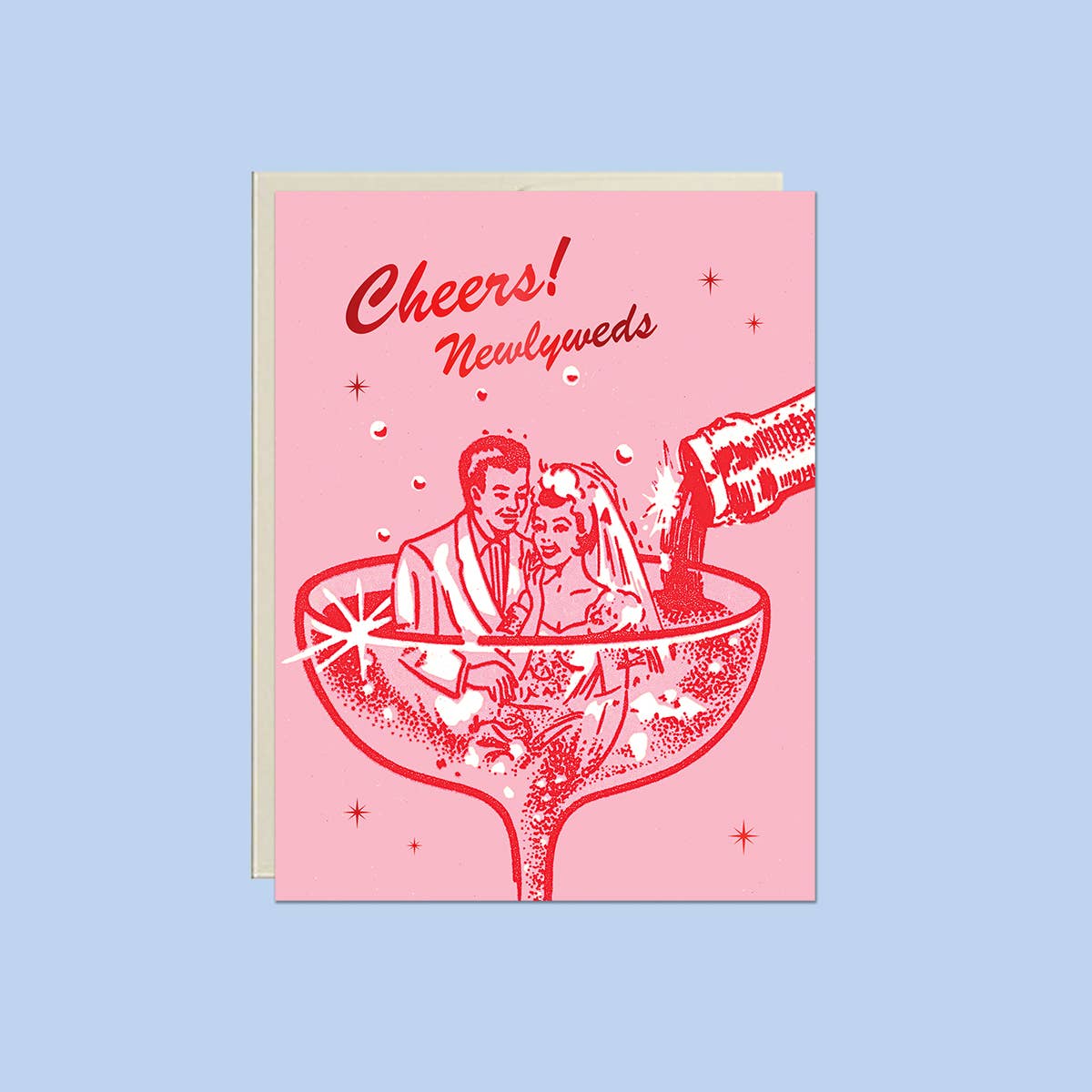 Cheers! Newlyweds Foil Wedding Card