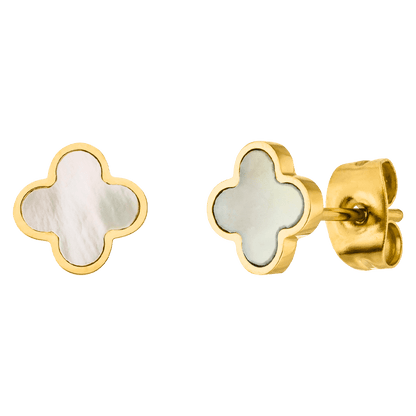 Clover Pearl Stud Earrings