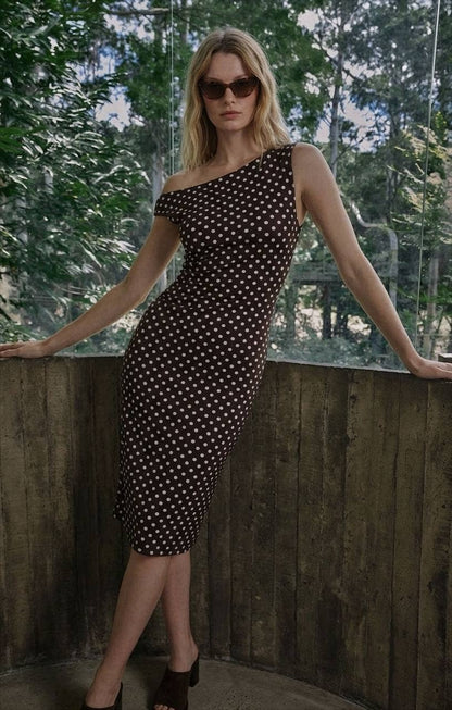 Heidi Polka Dot Dress in Navy