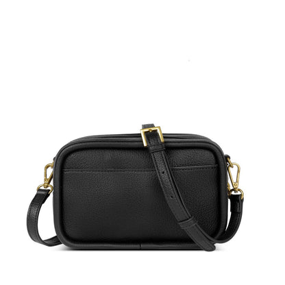 Erika Recycled Vegan Crossbody Bag in Black Pebbled
