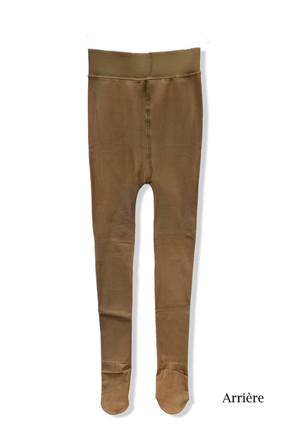 Faux Transparent Fleece Tights in Light Brown