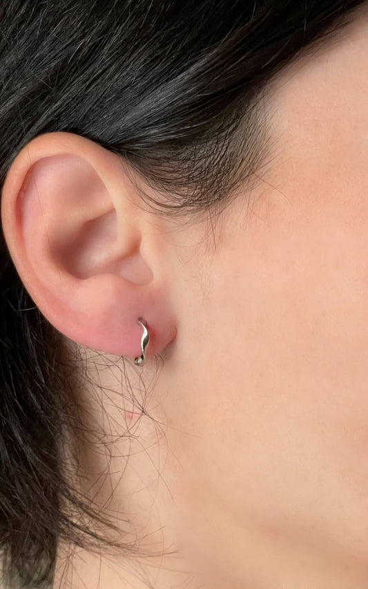 Silver Twisted Hoops