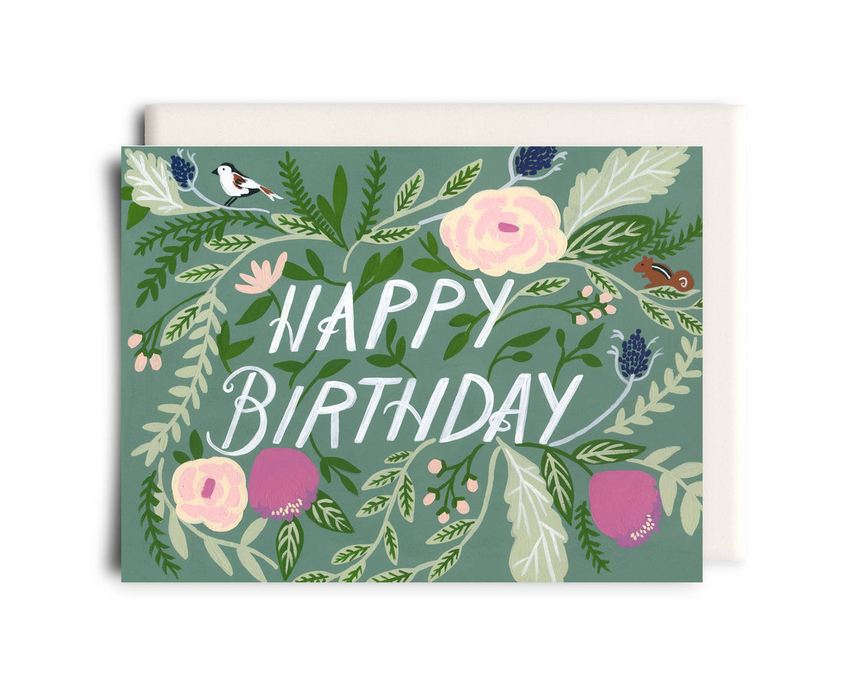 Greenery Birthday Card