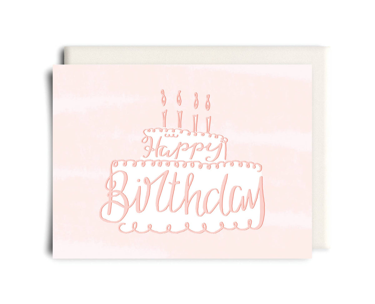 Peachy Pink Birthday Birthday Card