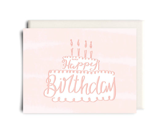 Peachy Pink Birthday Birthday Card