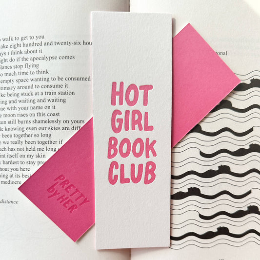 Hot Girl Book Club Letterpress Bookmark