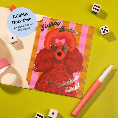 Birthday Poodle Foil Birthday Card