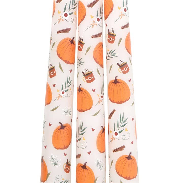 Autumn Pumpkin Taper Candles Set
