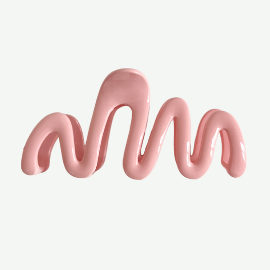 Wavy Jaw Clip in Pink