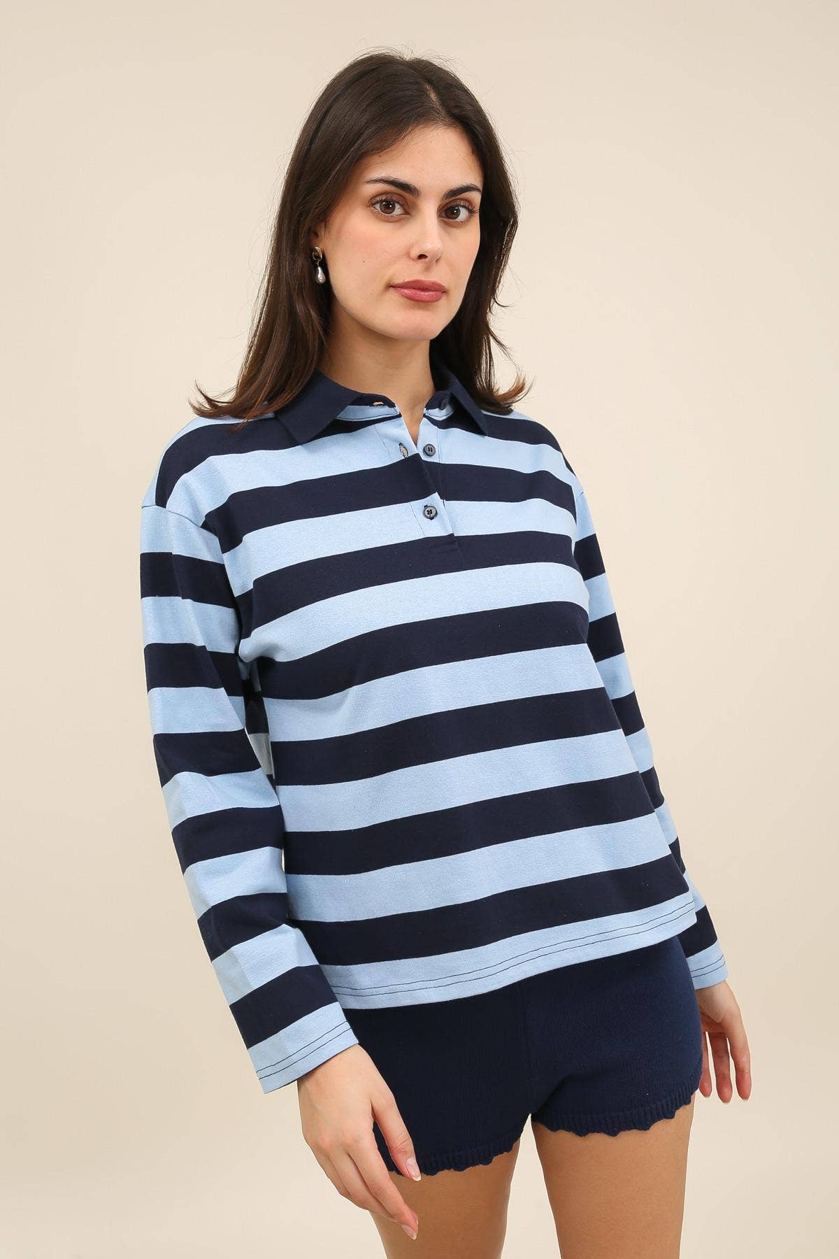 Saturday Striped Polo Sweatshirt