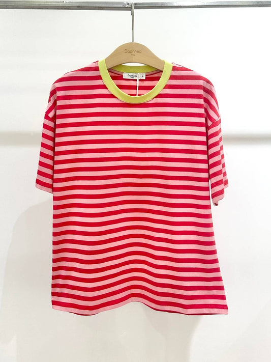 Rachel Stripe Tee in Red/Green