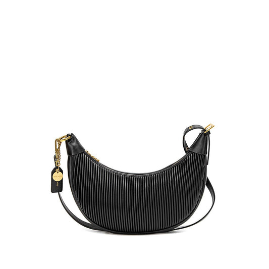 Crescent Recycled Vegan Crossbody Bag in Black
