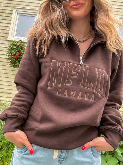 NFLD Canada Quarter Zip in Brown