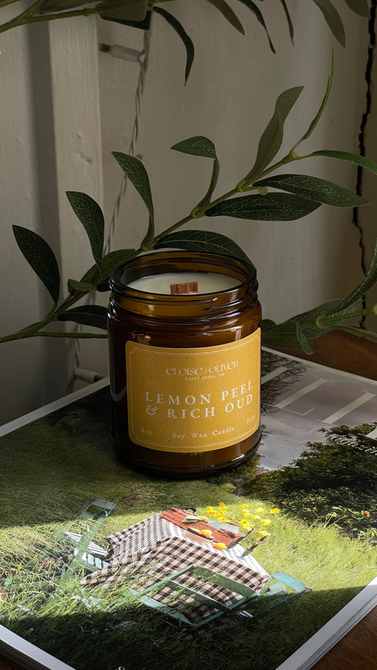 Lemon Peel and Rich Oud Scented Candle
