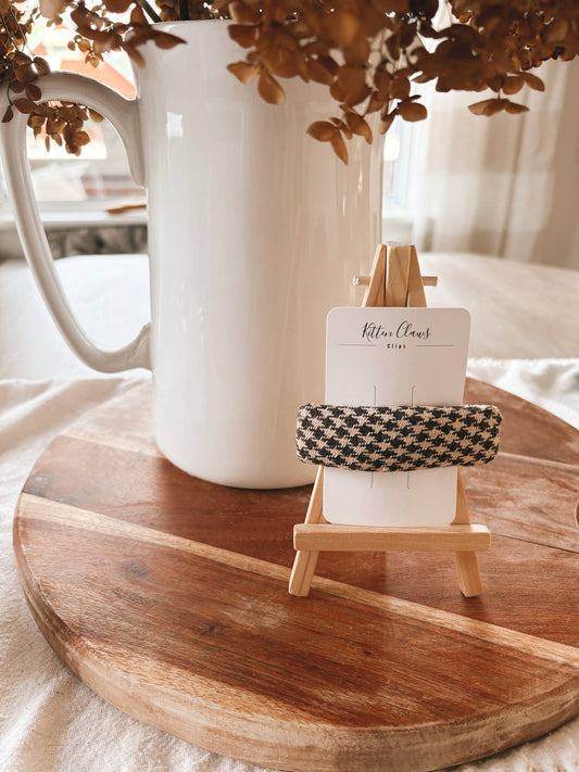 Gingham Fabric Hair Barrette Clips