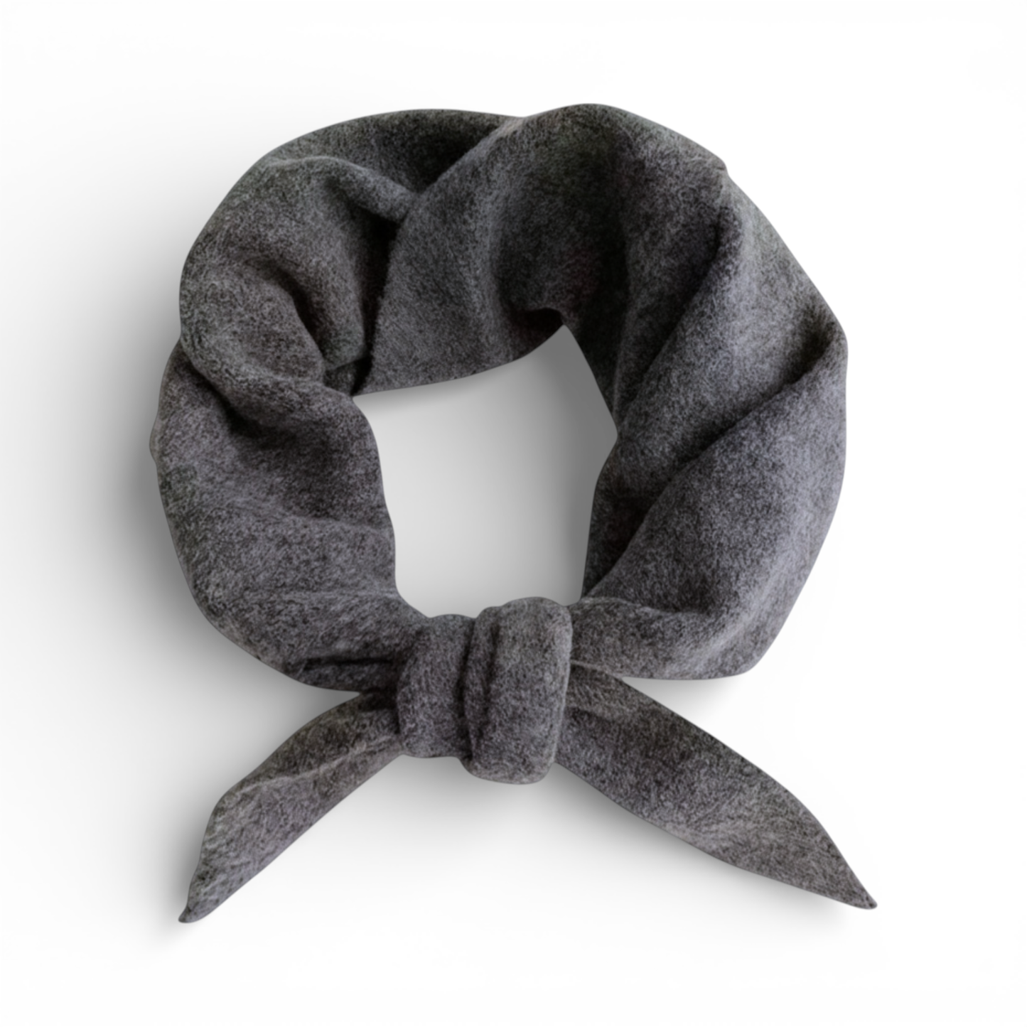 Wool Triangle Neck Scarf in Charcoal