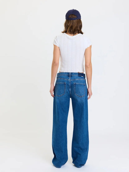 2k Mid Rise Relaxed Baggy Jeans  in Vesper