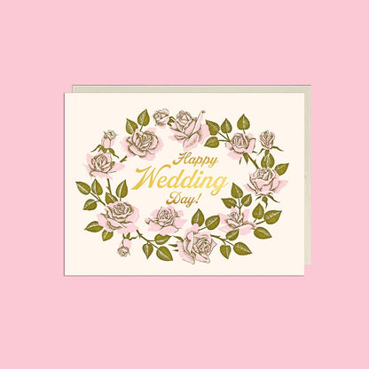 Happy Wedding Day Florals Foil Wedding Card