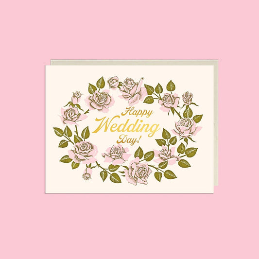 Happy Wedding Day Florals Foil Wedding Card