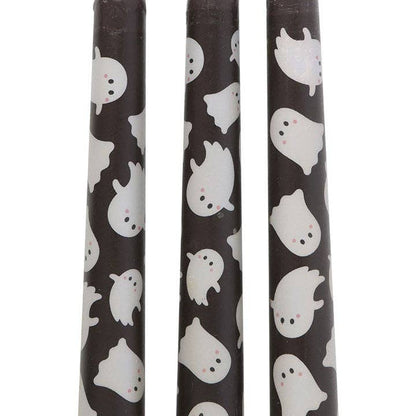 Halloween Ghost Print Taper Candles Set