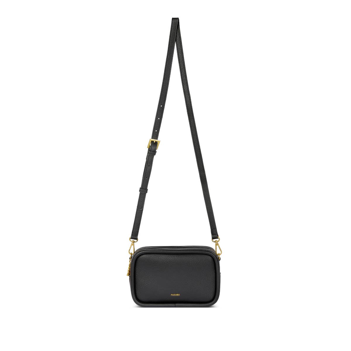 Erika Recycled Vegan Crossbody Bag in Black Pebbled