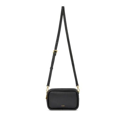 Erika Recycled Vegan Crossbody Bag in Black Pebbled