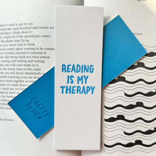 Reading Is My Therapy Letterpress Bookmark