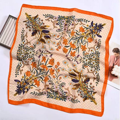 Orange Wildflowers Scarf