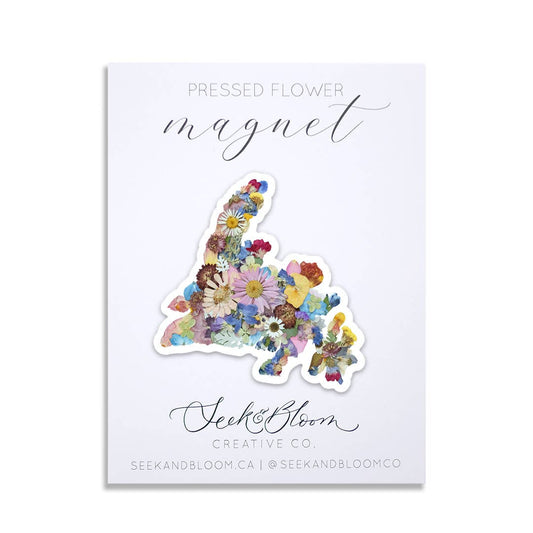 Newfoundland Map Flower Magnet