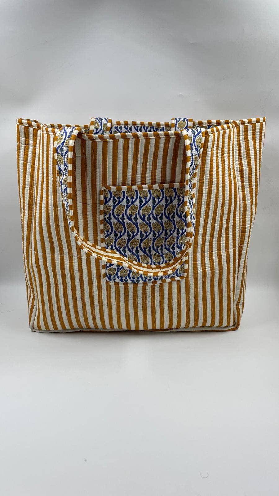 Lotus Kantha Quilted Boho Reversible Tote Bag