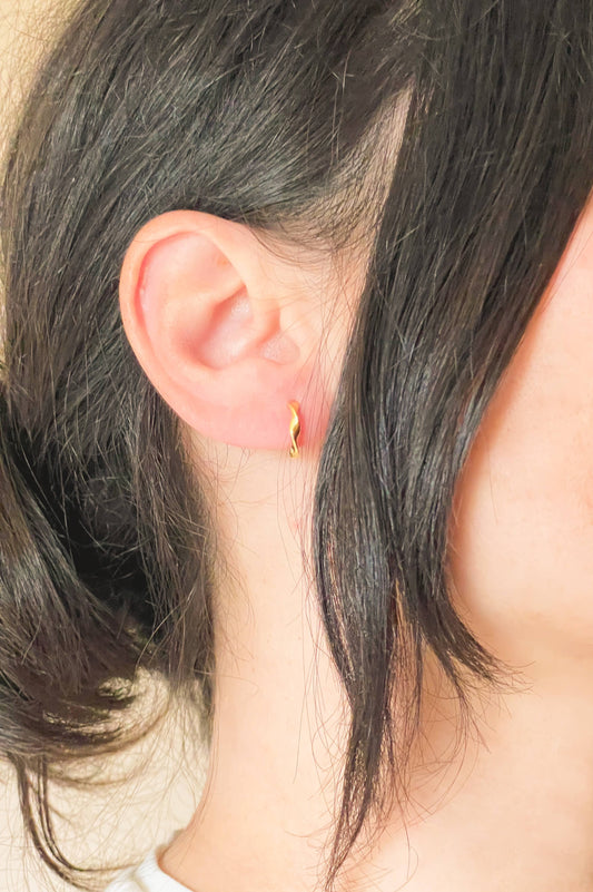 Gold Twisted Hoops