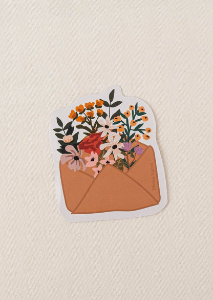 Flower Envelope Vinyl Sticker