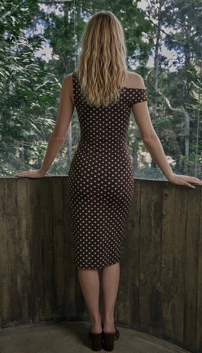 Heidi Polka Dot Dress in Navy
