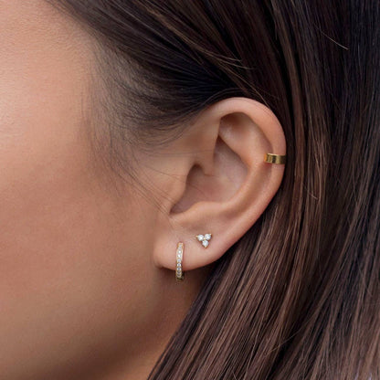 Triple Stones Studs