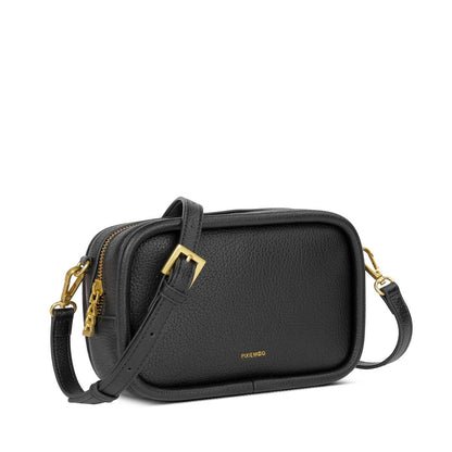 Erika Recycled Vegan Crossbody Bag in Black Pebbled