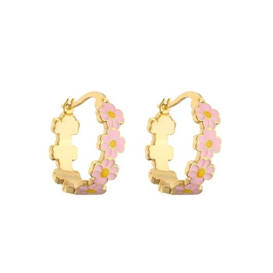 Fiorella Hoops in Pink