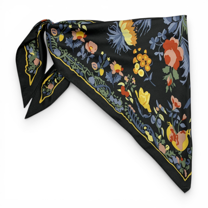 Triangle Silky Flower Scarf