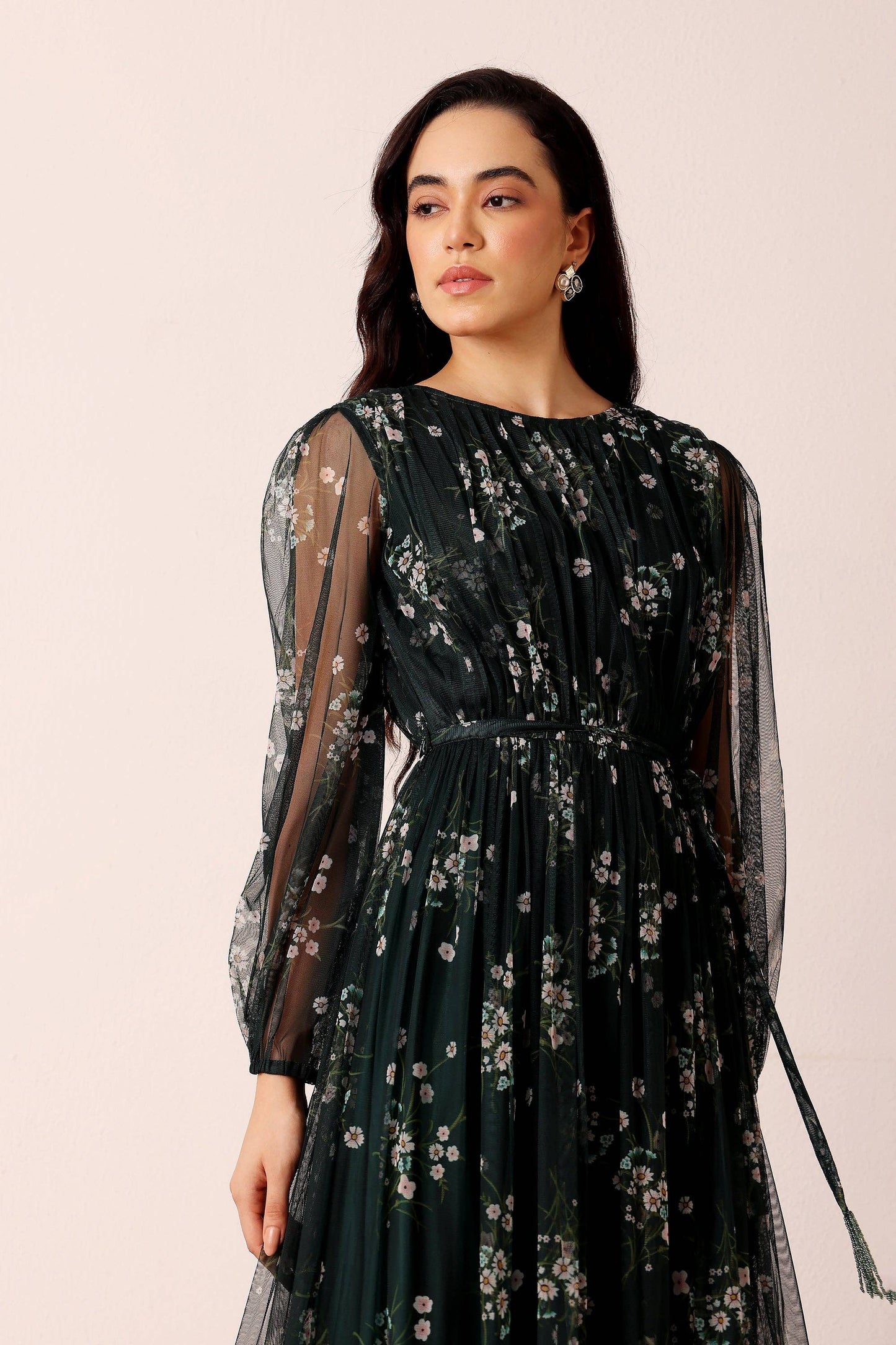 Rebecca Maxi Dress in Emerald Floral