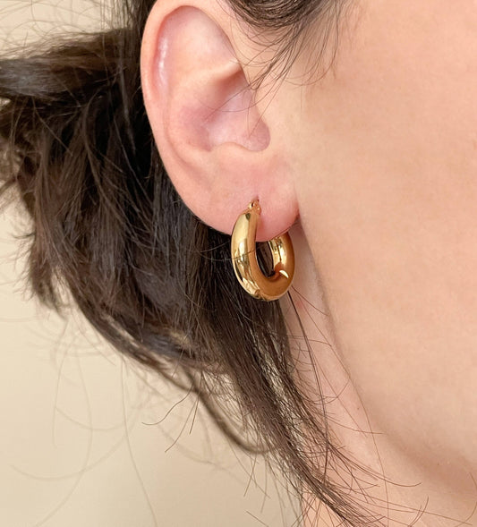 Thick Gold Tube Hoops