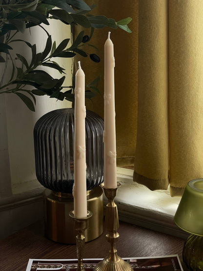Ribbon Taper Candlestick | Pink