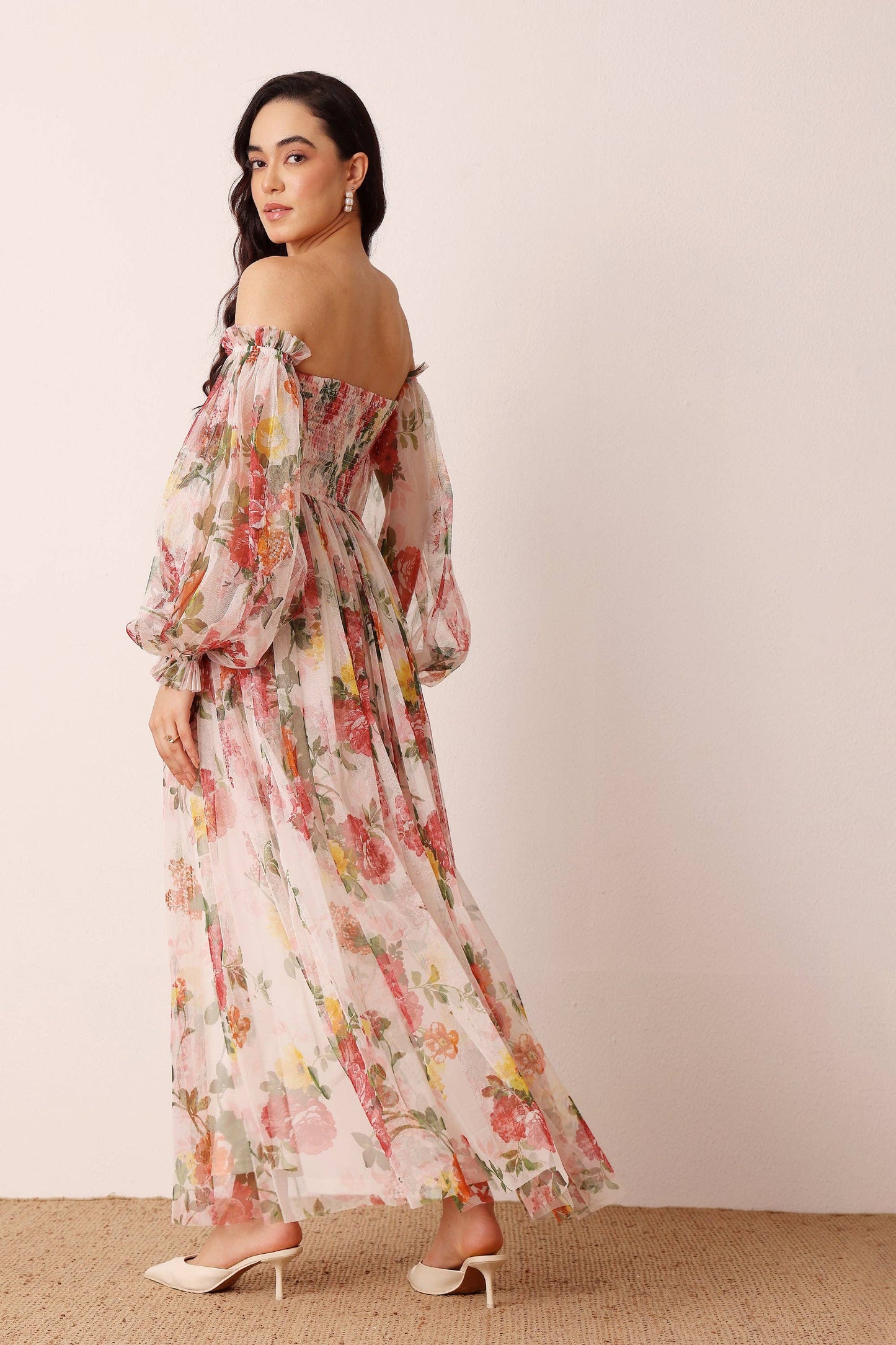 Lana Maxi Dress in Cream Floral