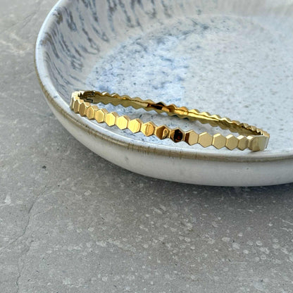 Hexagonal Hinged Bangle Bracelet