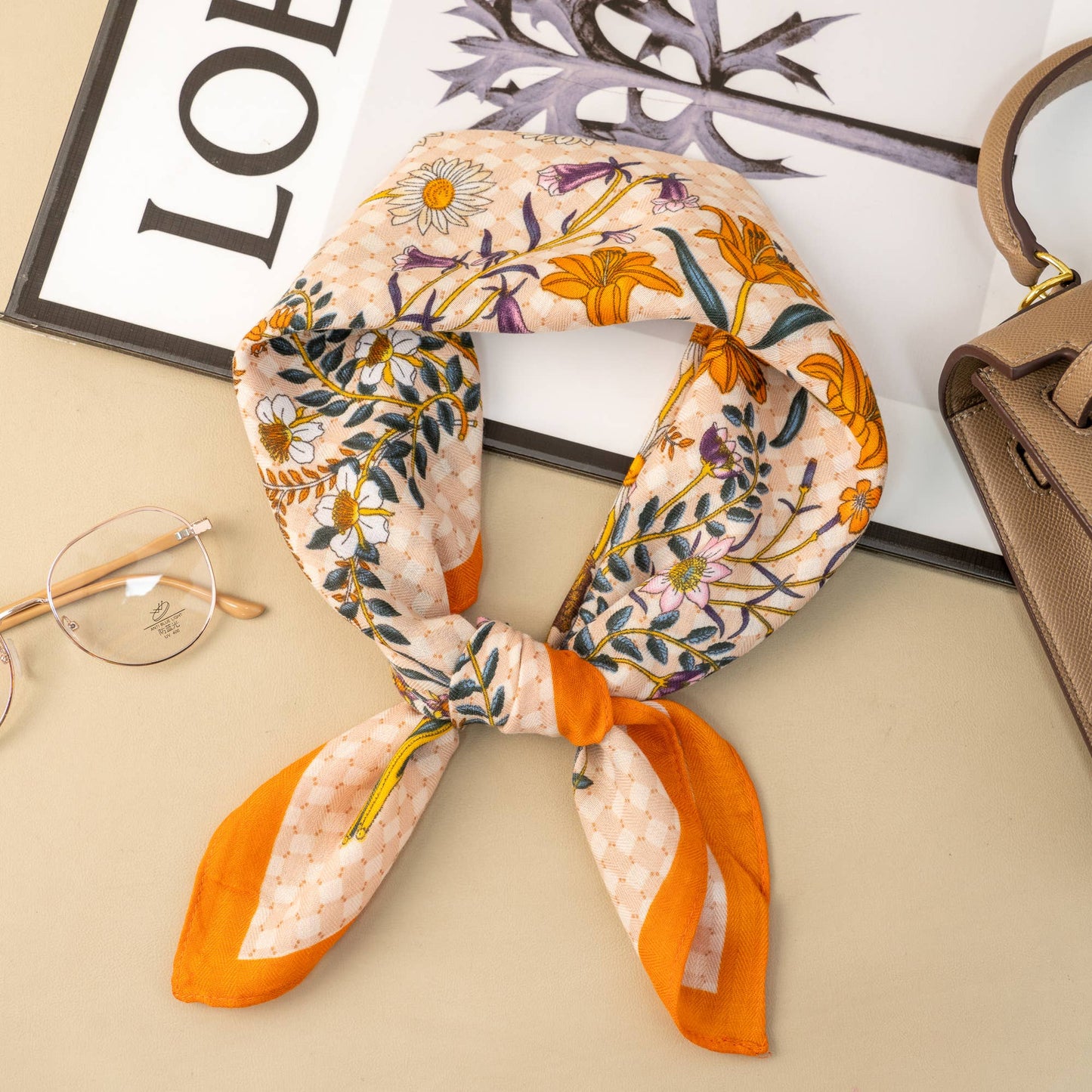 Orange Wildflowers Scarf